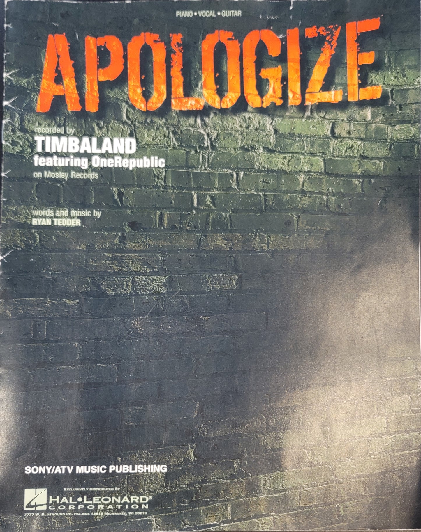 LIVRE APOLOGIZE/TIMBALAND-ONE REPUBLIC