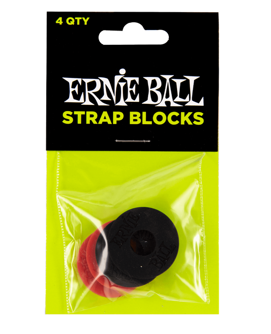 STRAP BLOCKS 4 PACK-BLACK/RED ERNIE BALL
